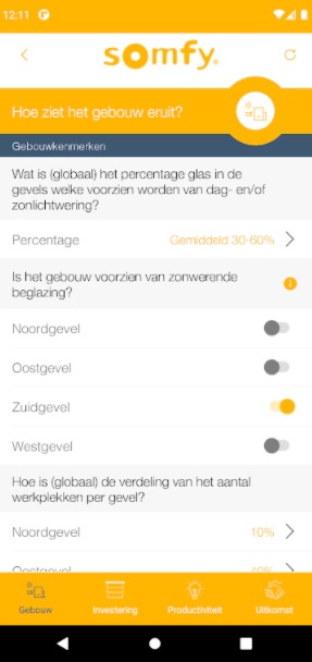Somfy app screen 1